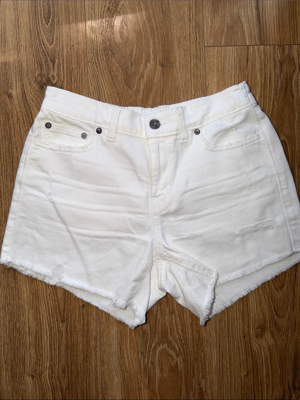 Aerie White Denim Shorts